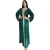 PolyJolly Embroidery Abaya Dress for Women Dubai Sadui Bead Moroccan Kaftan Fancy Eid Collection