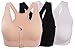 HENNY RUE Women's Front Zipper Closure Sports Bra Padded Workout Yoga Bras