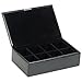 WOLF 290202 Heritage Eight Compartment Cufflink Box, Black