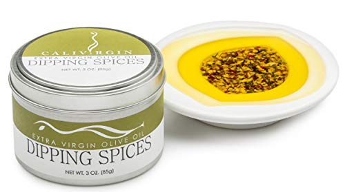 Calivirgin Olive Oil Dipping Spices - Restaurant Style Gourmet Spice Mix - Premium Dip Seasoning Spice Blend - Basil, Sun-dried Tomatoes, Garlic, Parsley & Oregano - Bread Dipping Seasoning Mix - 170g