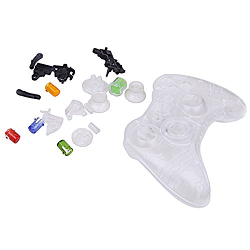 HDE XBOX 360 Wireless Controller Replacement Shell Custom Cover Case Kit with Buttons Thumbsticks and Replacement Case