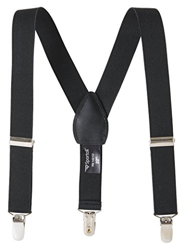 Sportoli Boys' and Girls' Kids Toddlers and Baby Adjustable Elastic Solid Color and Striped Fashion Suspenders for Wedding and Ring Bearer Outfits, Features Leather Crosspatch and Super Quality Clips