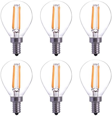 YT 6Pcs/lot LED Filament Candle Light Bulb Replace Incandescent 40W Bulb Soft White 2700K 360 Degree Beam Angle for Home,Restaurant,Droplight,Wall lamp E12 Socket YT-G45-17