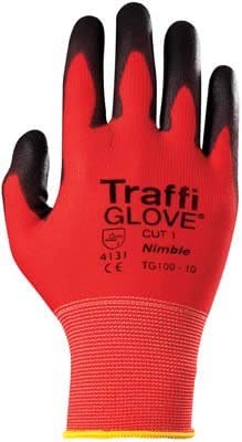 traffiglove TG100 NIMBLE RED CONSTRUCTION WORK GLOVES x5 pairs by Traffiglove