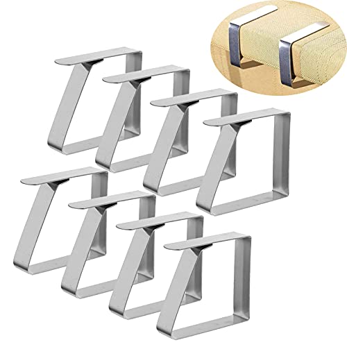 Quikhome 8pcs Stainless Steel Table Cover Clamps Holder for Wedding Picnic Table Colth