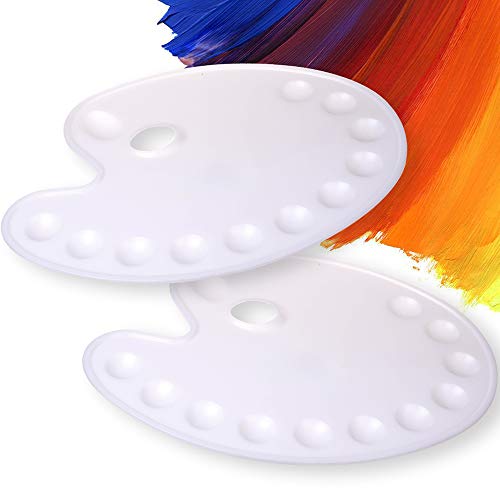 2 Pcs Paint Tray Palette Plastic, 11 inch by 14.5 inch, 12 Wells, for Professional Art Painting