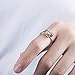 Meow Star Rose Ring Leaf Flower Ring Adjustable Cuff Ring for Women(Gold Plated)
