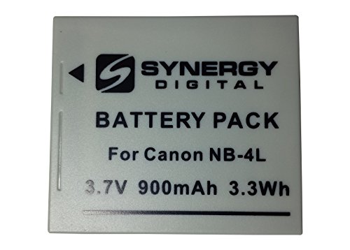 Synergy Digital SDNB4L Canon Power Shot ELPH 330 HS Digital Camera Battery Lithium-Ion (900 mAh) Replacement for Canon NB-4L Battery