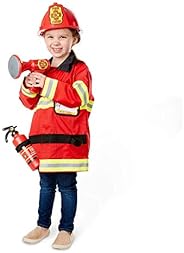 Melissa & Doug Fire Chief Role Play Costume Set, Pretend Play, Frustration-Free Packaging, Bright Red, 6 P
