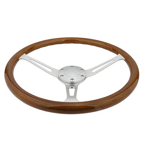 Universal 380mm 15" Inch Grant Classic Nostalgia Style Wood Grain Steering Wheel with Horn Kit - Thumbnail 2