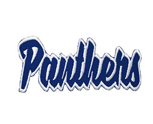Panthers - Royal Blue/White - Team Mascot - Words/Names - Iron on Applique/Embroidered Patch