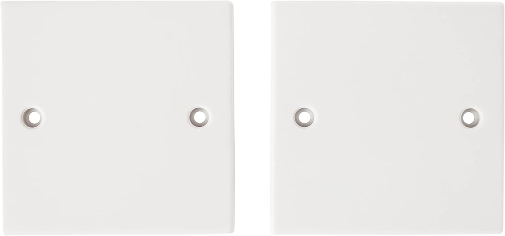 Merriway BH02676 2 Pcs Single Electrical Dummy Plate White Plastic 85x85mm