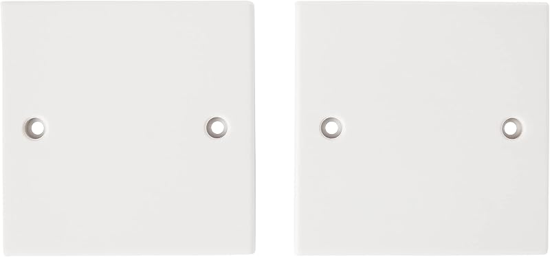 Merriway BH02676 2 Pcs Single Electrical Dummy Plate White Plastic 85x85mm