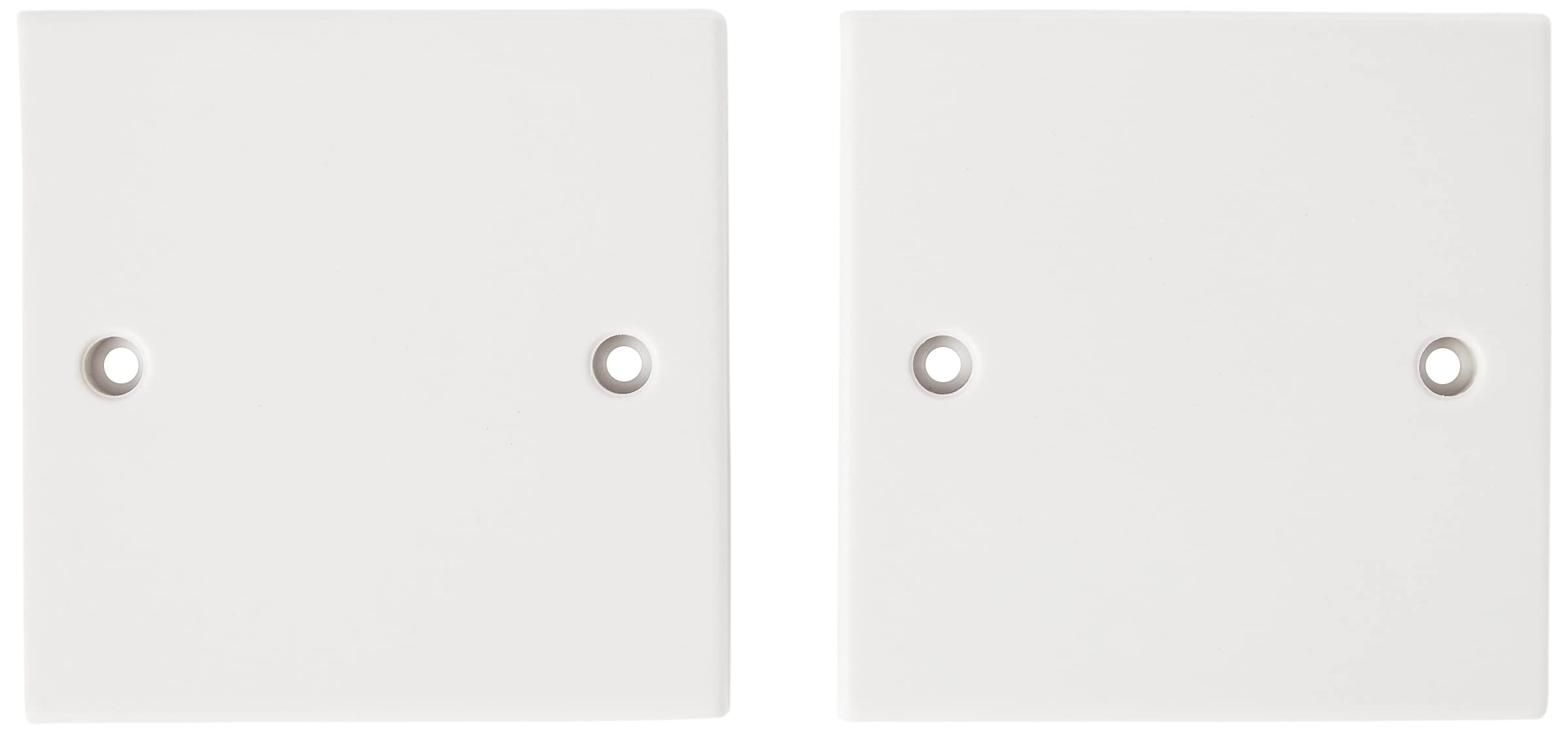 Merriway BH02676 (2 Pcs) Single Electrical Cover Du mmy Plate, White Plastic 85 x 85 mm - Pack of 2 Pieces
