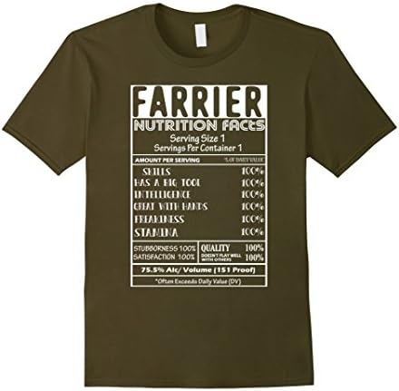 Men's Farrier Shirt - Farrier Nutrition Facts Tshirt Large Olive