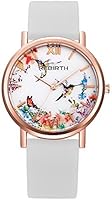 Bosymart Women's Silicone Strap Printed Floral Fashion Casual Quartz Wrist Watch