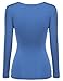 Zeagoo Women's Cross-front V-Neck Ruched Long Sleeve Blouse, Blue, XX-Large