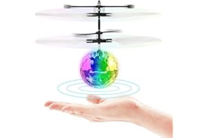 STREET WALK Flying Toy Ball Infrared Induction RC Flying Toy Built-in LED Light Disco Helicopter Shining Colorful Flying Drone Indoor and Outdoor Games Toys for 6 7 8 9 10 Year Old Boys and Girls