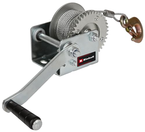 Einhell Handseilwinde TC-WI 500 (max. Tragkraft 500 kg, 10 Meter langes drallfreies Drahtseil, Ruecklaufsperre, Softgrip inkl. Sicherheitslasthaken mit Sicherungsklappe)