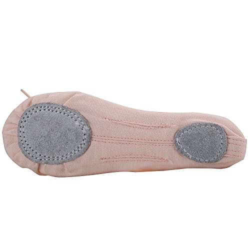 AKISS Girls' Basic Ballet Slippers Pink Cotton Canvas Dance Shoes Gymnastics & Yoga Flats for Toddlers/Little Kids (Toddler 10M, Ballet Pink)