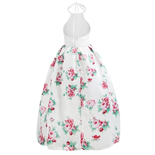 image for Zainafacai Women Halter Floral Long Swing Dress Sleeveless Prom Party 