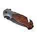 Jeslon Spring Assisted Opening Tactical Folding Pocket Knife, Wood Handle 440C 57HRC Blade Good for Camping Survival and outdoor Activities.