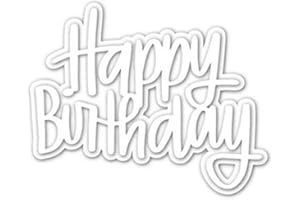 HTPPZJR Happy Birthday Metal Cutting Dies, Scrapbooking DIY Photo Album Paper Craft Dies Birthday Die Cuts Crafts Cards Cuts Die Cuts for Card Making Stencils Word Embossing Tool