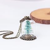 SOURBAN Glass Cover Snowman Luminous Necklace Christmas Series Luminous Pendant
