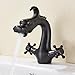 Rozin Dragon Shape Bathroom Sink Faucet 2 Knobs Vanity Basin Mixer Tap Oil Rubbed Bronze