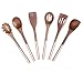 Country Kitchen 6 Piece Kitchen Utensil Set - Cooking Utensil Set with Acacia Wooden Heads & Stainless Steel Handles for Serving and Cooking - Gold