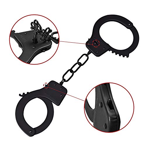 Handcuffs Double Lock with Two Handcuff Keys Costume Accessory Cosplay