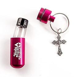 Catholic Holy Water Bottle, Pink Keychain Container