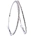 ILOVEDIY 1pairs 80mm Rhinestone Plated Silver Hoop Earrings Big Circle Earring for Women