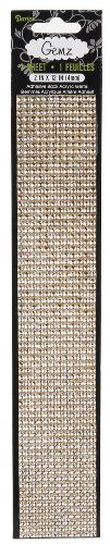 Darice 1999-3667 Adhesive Backed Square Craft Gemz for Embellishing Scrapbooks, 2 by 12-Inch, Gold