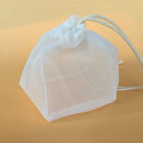 Multiple Usage Reusable Food Strainer Fine Mesh Bean Soy Milk Filter Bag Drawstring Fruit Jams Wine Beer Mesh Green Juice Home Kitchen Cold Brew Coffee Filter (5, 3.9x3.9+6.3 inch (10x10+16cm)) - Thumbnail 6