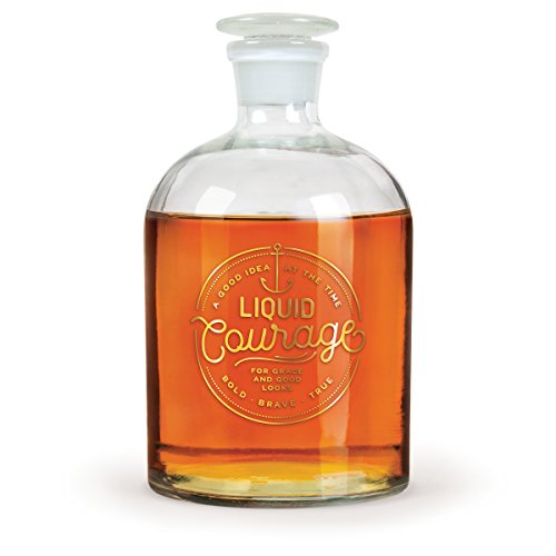 Fred BOTTLED UP Glass Spirits Decanter, Courage, Clear, 9 inches - 5186710