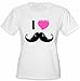 I Love Mustache Girl's T-Shirt #1408