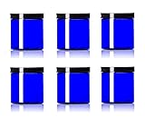 PREMIUM VIALS CREATIVE PACKAGING SOLUTIONS Blue 8 Oz Plastic Jar Black Lid - Pack of 6