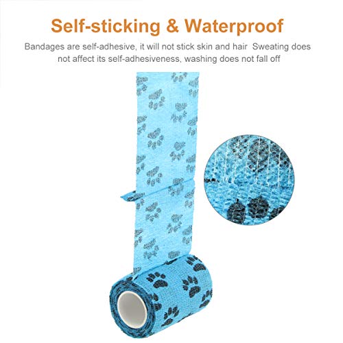 AUPCON Vet Wrap Self Adherent Wrap Cohesive Bandage Animal Bandage Self Adhesive Bandages for Horse, Pets & Ankle Sprains & Swelling 3 Inches