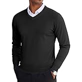 COOFANDY Men's V Neck Sweater Lightweight Knitted Pullover Sweaters