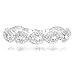 JEWMAY Yumei Jewelry Clear Rhinestone Bracelet Silver-tone Wedding Bridal Bracelet Crystal Bracelet