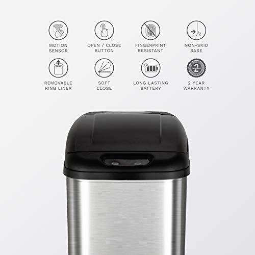 NINESTARS DZT506 Automatic Touchless Infrared Motion Sensor Trash Can