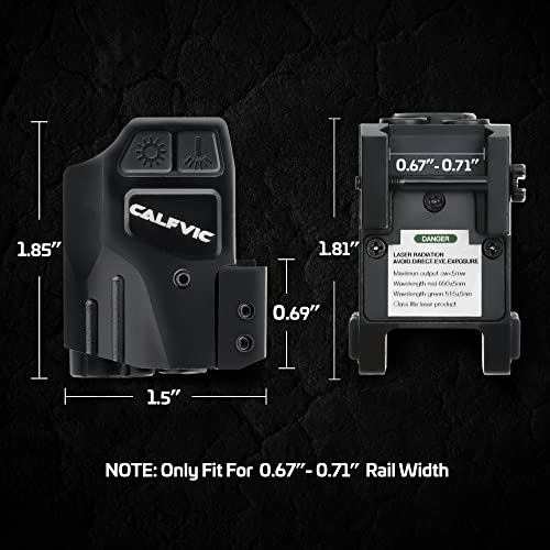 Red Green Pistol Light Beam for Handguns,500 Lumens Shockproof Laser