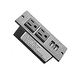 Recessed Power Strip, Black Desktop Power Grommet Socket with Furniture, 2 AC Outlets & 2 USB Ports for Conference Desk,Kitchen,Office,Home,Hotel (9.85 ft)