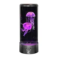 Lightahead LED Fantasy Jellyfish Lamp Round with 5 Color Changing Light Effects Jelly Fish Tank Aquarium Mood Lamp for Home Decoration Magic lamp for Gift (Large)