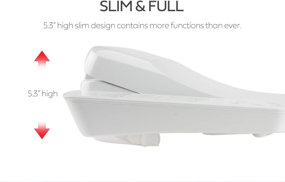 Korea-Made Trevi Bidet Toilet Seat Elongated Seat Sleek Design, Natural Air Bubble Wash Rear Wash Front Wash, Warm Air Dry, Powerful Nozzle Self-Cleaning, Nozzle Oscillation and Pulse [3600] - - 