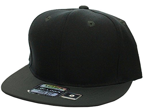 L.O.G.A. Plain Adjustable Snapback Hats Caps (Many Colors). (One Size, Black Charcol)