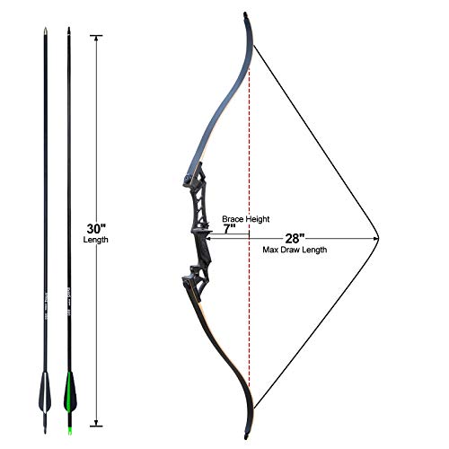 D Q 58 Archery Recurve Bow And Arrow Set For Adults Beginners Aluminum Alloy Takedown Recurve Bow For Right Hand Archery Hunting Training Practice 30 70lb Pricepulse