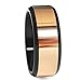 Rose Gold Beveled Tungsten Carbide Ring Highly Reflective Polish Wedding Bands 8mm (10)