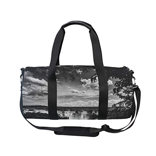 LORVIES Water Lanscape Duffle bag Shoulder Handy Sports Gym Bags for Men and Women